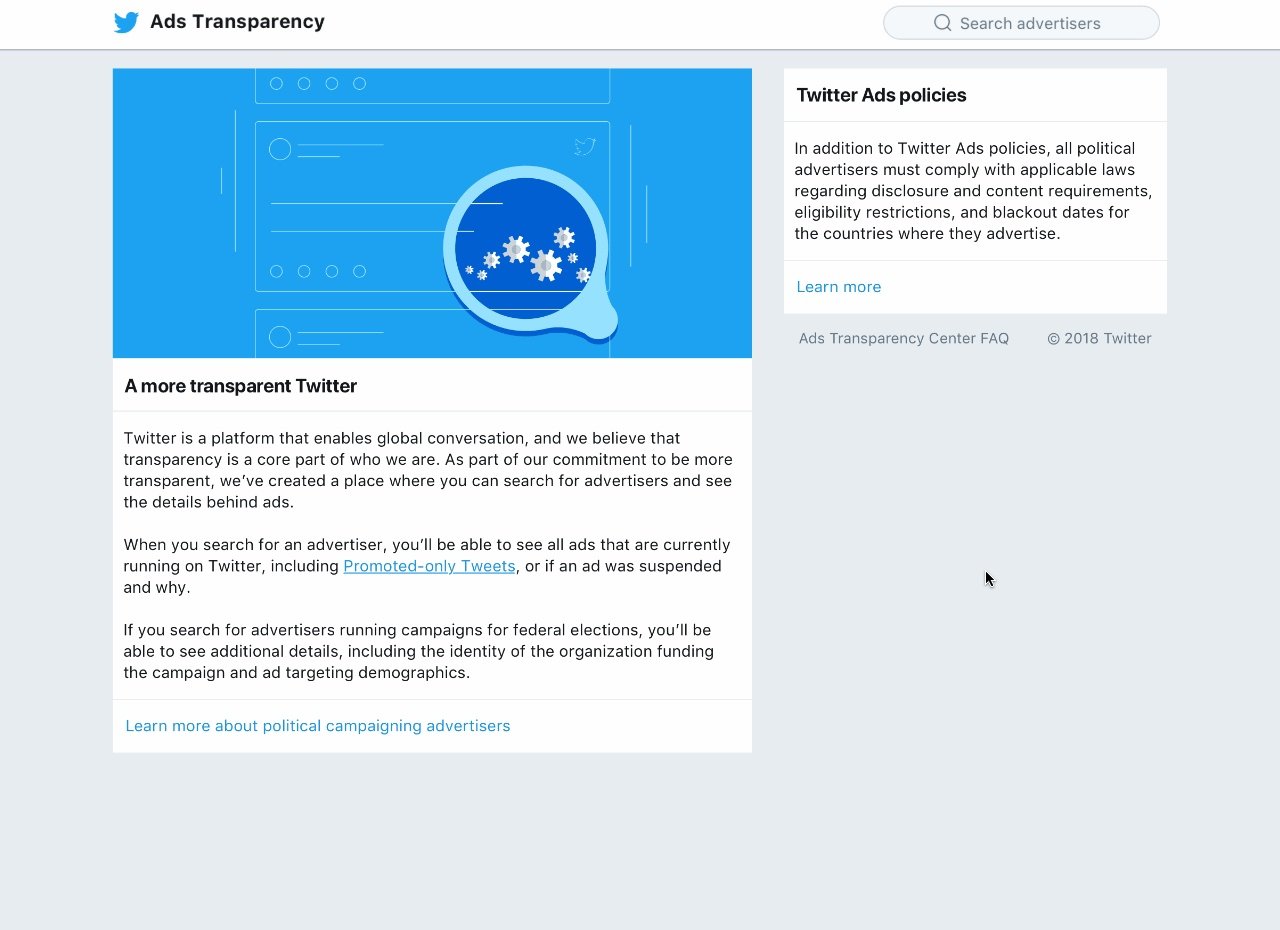 Centre de transparence des publicités Twitter