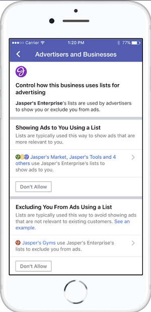 Outils de transparence des publicités Facebook