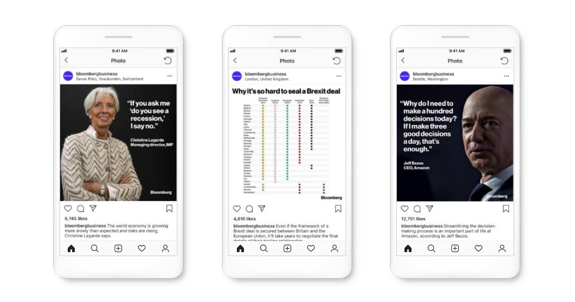 Exemples Instagram Bloomberg