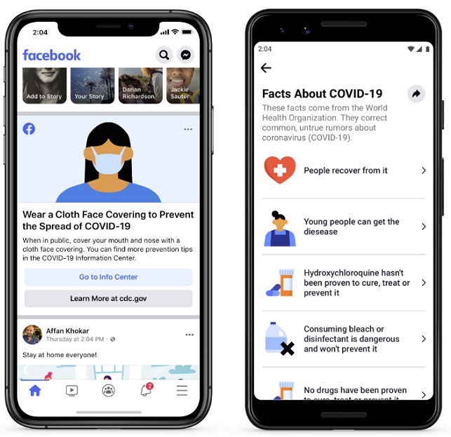 Vérification des faits Facebook COVID-19