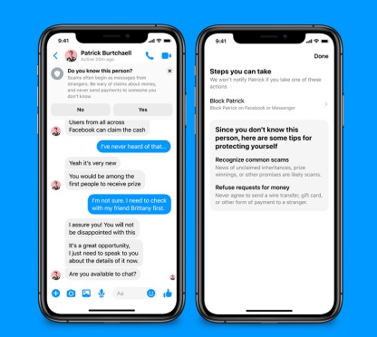 Avertissement de Facebook Messenger