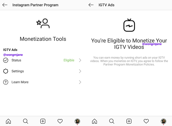 Monétisation IGTV