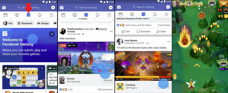 Captures d'écran de jeux Facebook