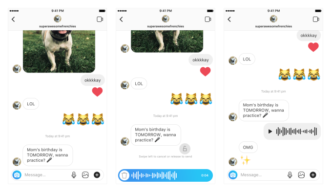 Messages vocaux Instagram