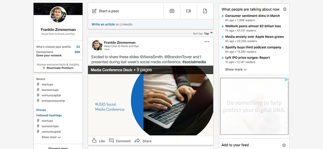Téléchargement de fichiers LinkedIn