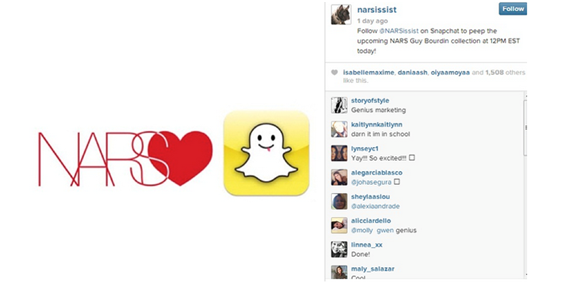 Campagne Snapchat de maquillage NARS