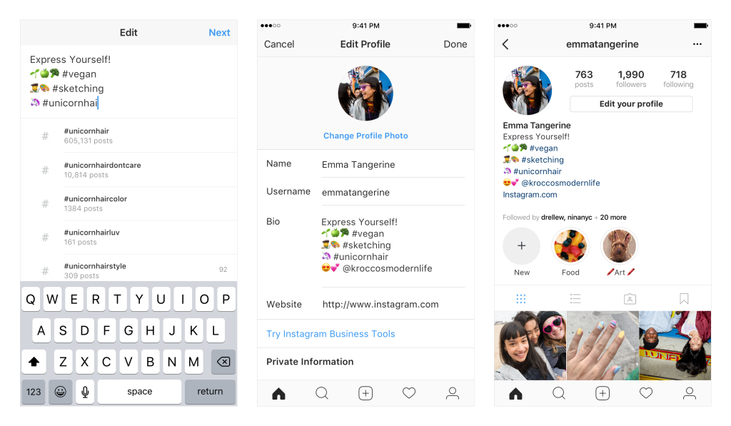 Instagram autorisera désormais les liens actifs vers d'autres profils, hashtags dans le bios | Les médias sociaux aujourd'hui