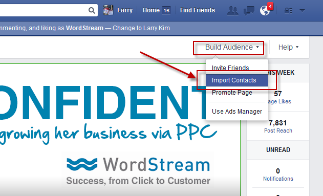 Facebook importer des contacts