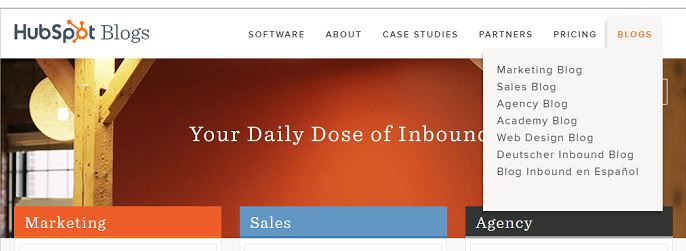 instantané des catégories de blog hubspot
