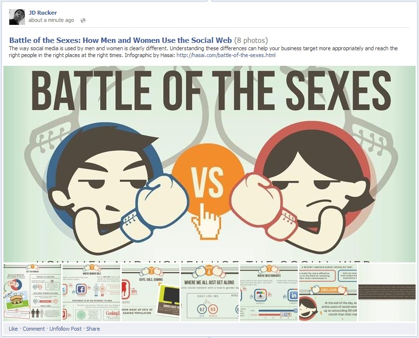 Bataille des sexes sur Facebook