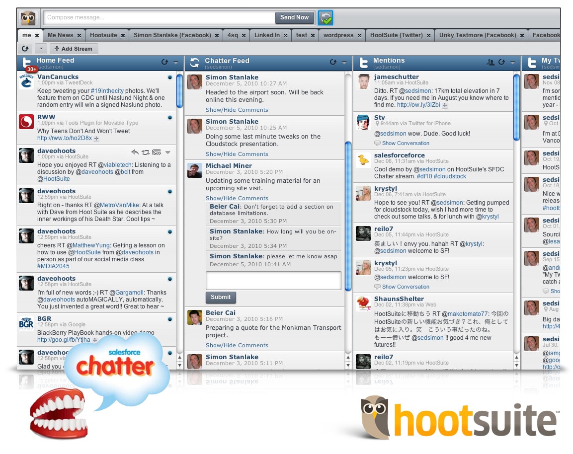 Capture d'écran Hootsuite