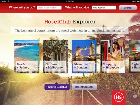 Application HotelClub Explorer