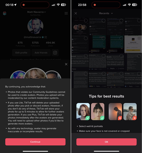 Avatars IA TikTok