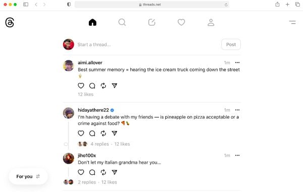 Application Web Discussions