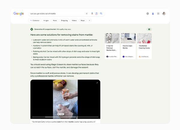 Exemple d'IA générative de Google
