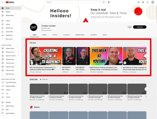 Mises à jour de la chaîne YouTube