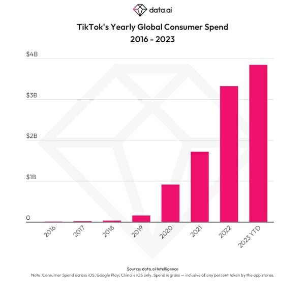 Données de dépenses TikTok 2023