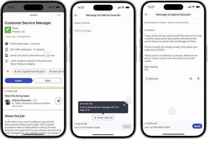 Outils de recherche d'emploi LinkedIn IA