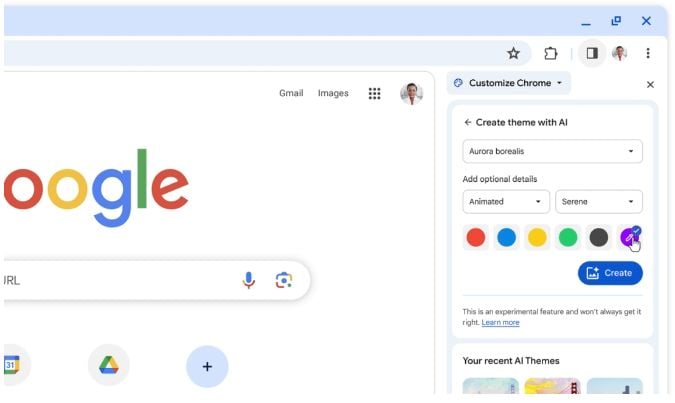 Mise à jour de Google Chrome IA