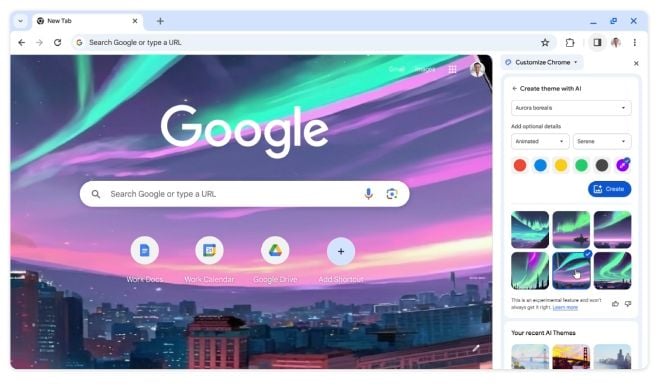 Mise à jour de Google Chrome IA