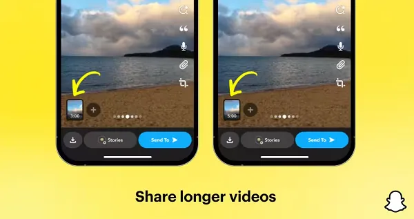 Vidéos Snapchat plus longues