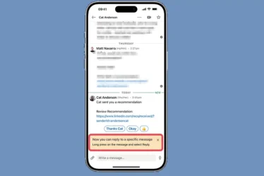 LinkedIn déploie une option pour répondre à des DM spécifiques sur mobile